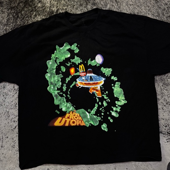 🔥 Travis Scott x McDonald’s Cactus Jack T-ShirtXXL Rare Graphic Live From Utopia - Picture 1 of 3